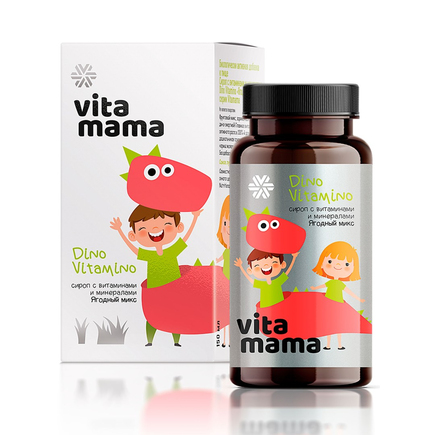 Ягодный сироп с витаминами и минералами Vitamama Dino Vitamino