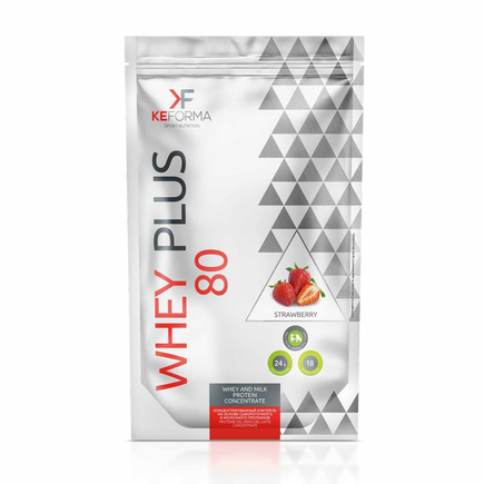 Протеиновый коктейль WHEY PLUS 80 (клубника) Keforma